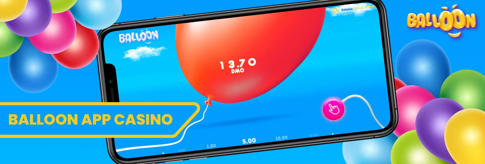 Banner de juego del globo casino para ganar dinero.
